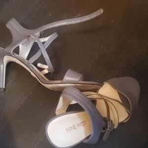 Nine West Women's Black Strappy Heels  7.5 Leather